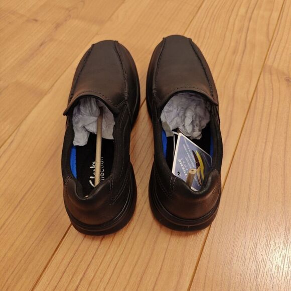 Clarks Bradley Step Men's Slip On Shoes Size 9 Black Tumbled Leather New in Box - Picture 6 of 11